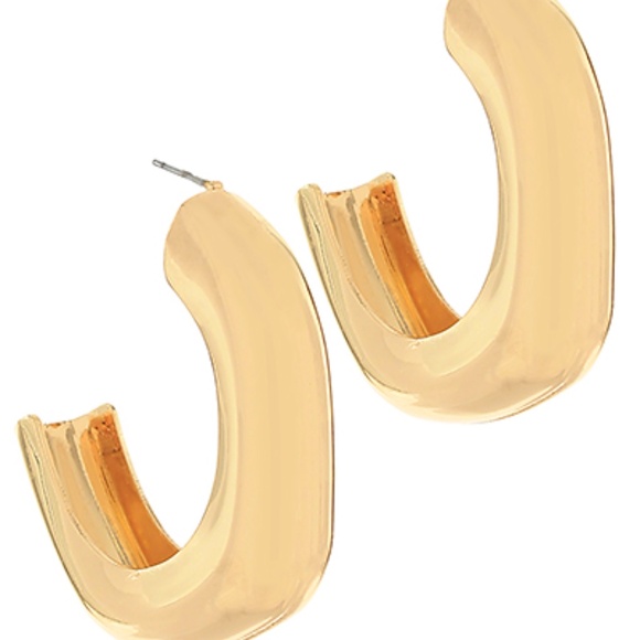 Irregular-shaped open hoop earrings - Picture 1 of 2